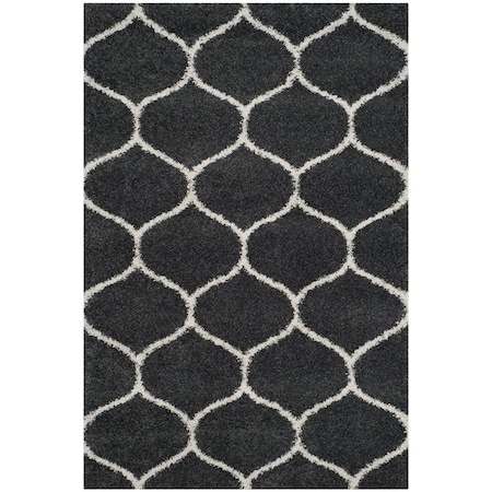 Safavieh 6 x 9 ft. Hudson Shag Power Loomed RugDark Grey & Ivory Medium Rectangle SGH280G-6